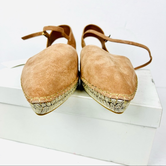 Emporio Armani Womens 40 Jute Espadrilles Flats Ankle Strap Tan New in Box Spain - Picture 6 of 8